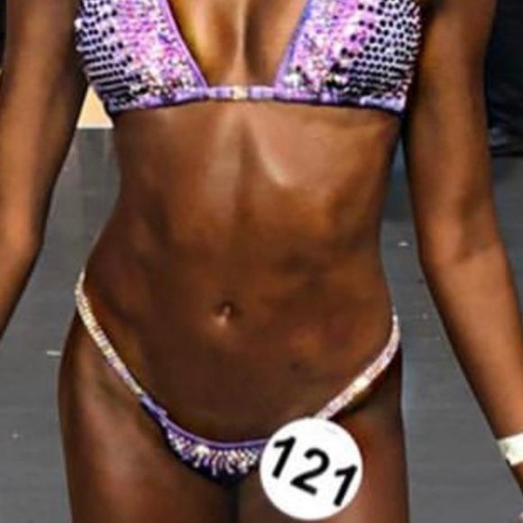 Bikini competition bikinis suit Posing Rhinestone - Picture 5 of 8